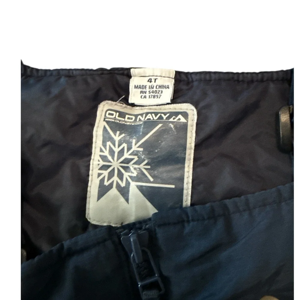 Old Navy Kids Navy Yellow Snow Bib Overalls Ski Pants‎ Size 4T Outdoors